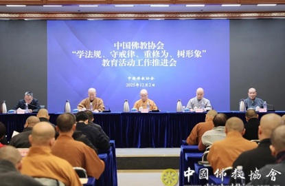 中国佛教协会召开“学法规、守戒律、重修为、树形象”教育活动工作推进会